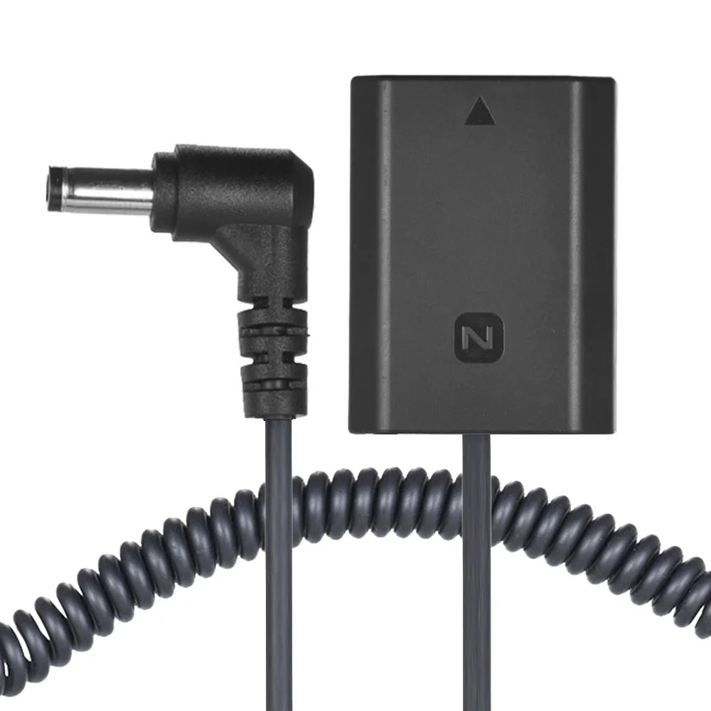Andoer Dummy Battery Pack NP-FZ100 DC Coupler Connector with Spring Cable Suitable for  A7III A9 A7RIII A7SIII