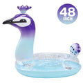 Alin Swimming Pool Toys Inflatable Glitter Pool Float Peacock Designed with Fast Valves Lounge Raft Decorative Water Game Summer Beach Party for Kids | 48 1 inch