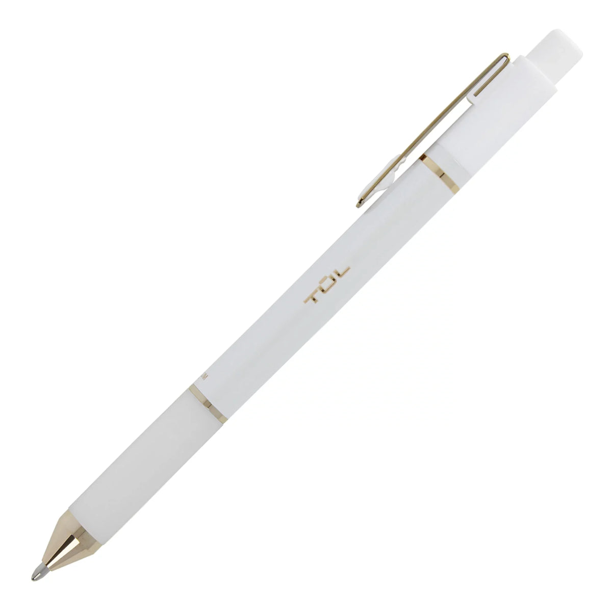 TUL® BP Series Retractable Ballpoint Pens, Medium Point, 1.0 mm, Pearl White Barrel, dark Ink, Pack Of 12 Pens