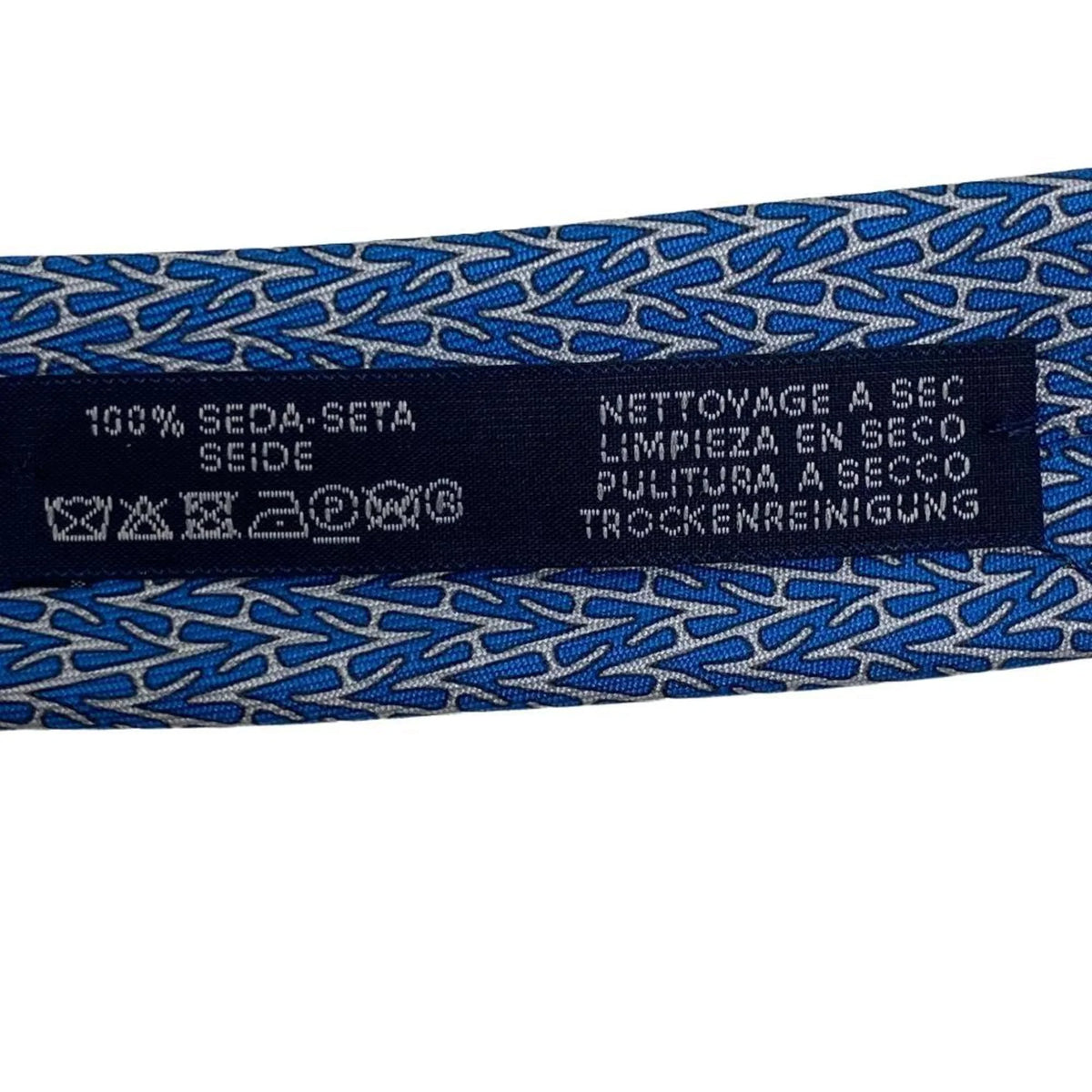 Pre-Owned HERMES H-roll necktie, blue, men's Z0006122 (Like New)