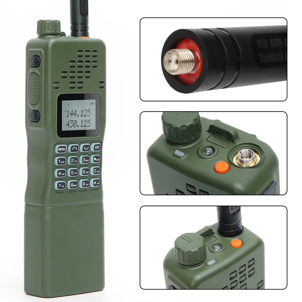 ABBREE&BaofengAR-152 10W Long Range Rechargeable Two Way Radio with AR-152 Shoulder mic,18.8 inch Tactical Foldable Antenna,USB Charger Cable,AR-152 Bag and Programming Cable Walkie Talkie Full Kit