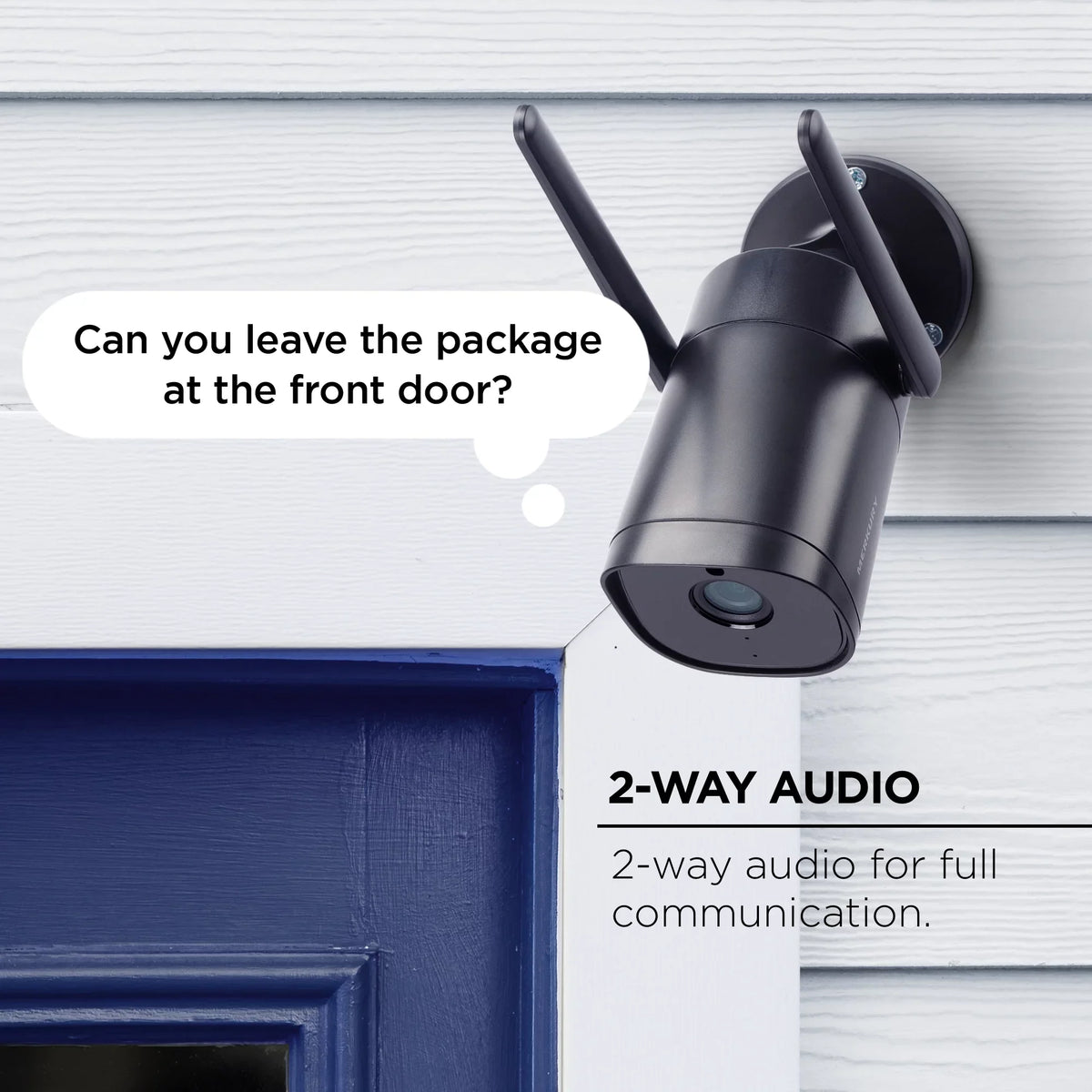 Merkury Smart 1080P Smart Outdoor Security Camera - Weatherproof, Night Vision, 2-Way Audio, dark, Wi-Fi