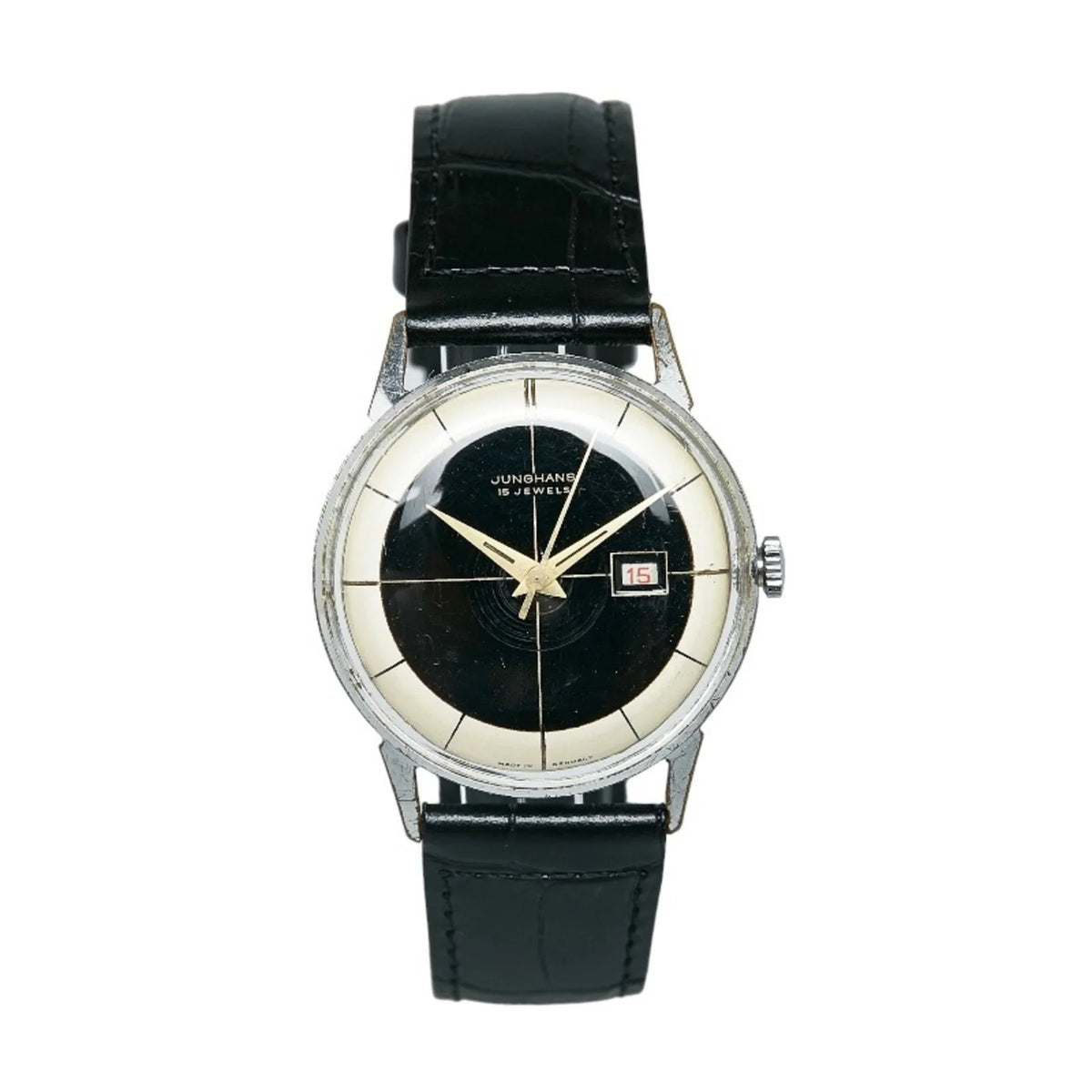 Pre-Owned Junghans 15JEWELS External Belt Watch Manual Winding dark White Dial Stainless Steel Ladies JUNGHANS (Good)