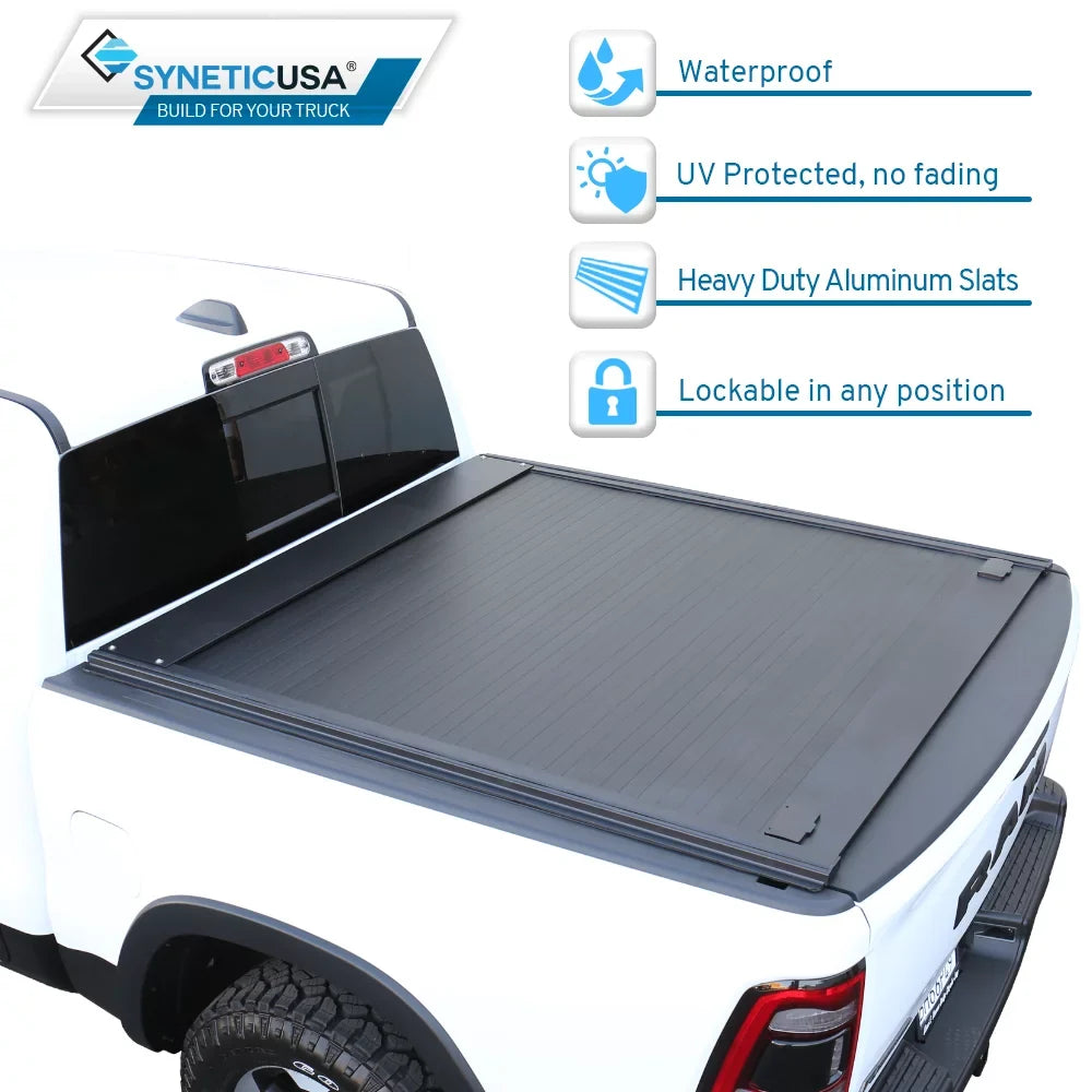 For 2007-2021  Tundra 5.5ft Truck Bed Waterproof Retractable Hard Tonneau Cover Hard Aluminum Low Profile Design