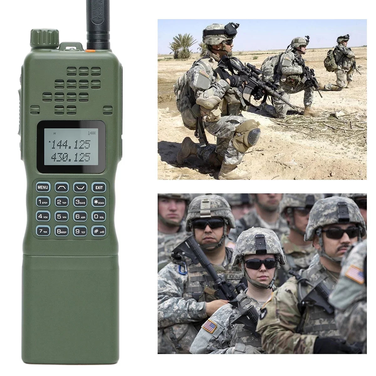 ABBREE&BaofengAR-152 10W Long Range Rechargeable Two Way Radio with AR-152 Shoulder mic,18.8 inch Tactical Foldable Antenna,USB Charger Cable,AR-152 Bag and Programming Cable Walkie Talkie Full Kit