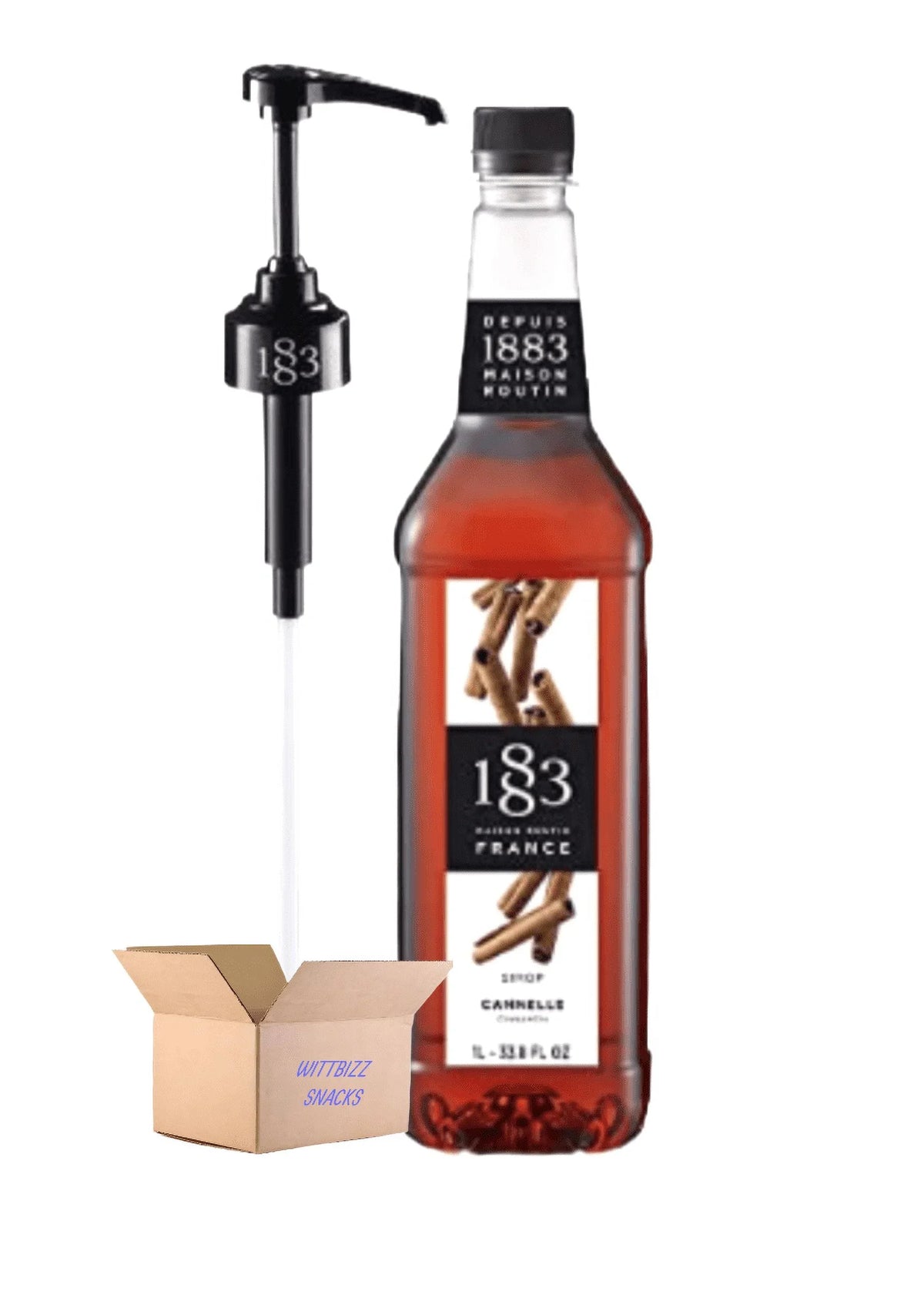 Wittbizz Snacks Bundles 1883 Maison Routin Cinnamon Syrup & 1883 Pump