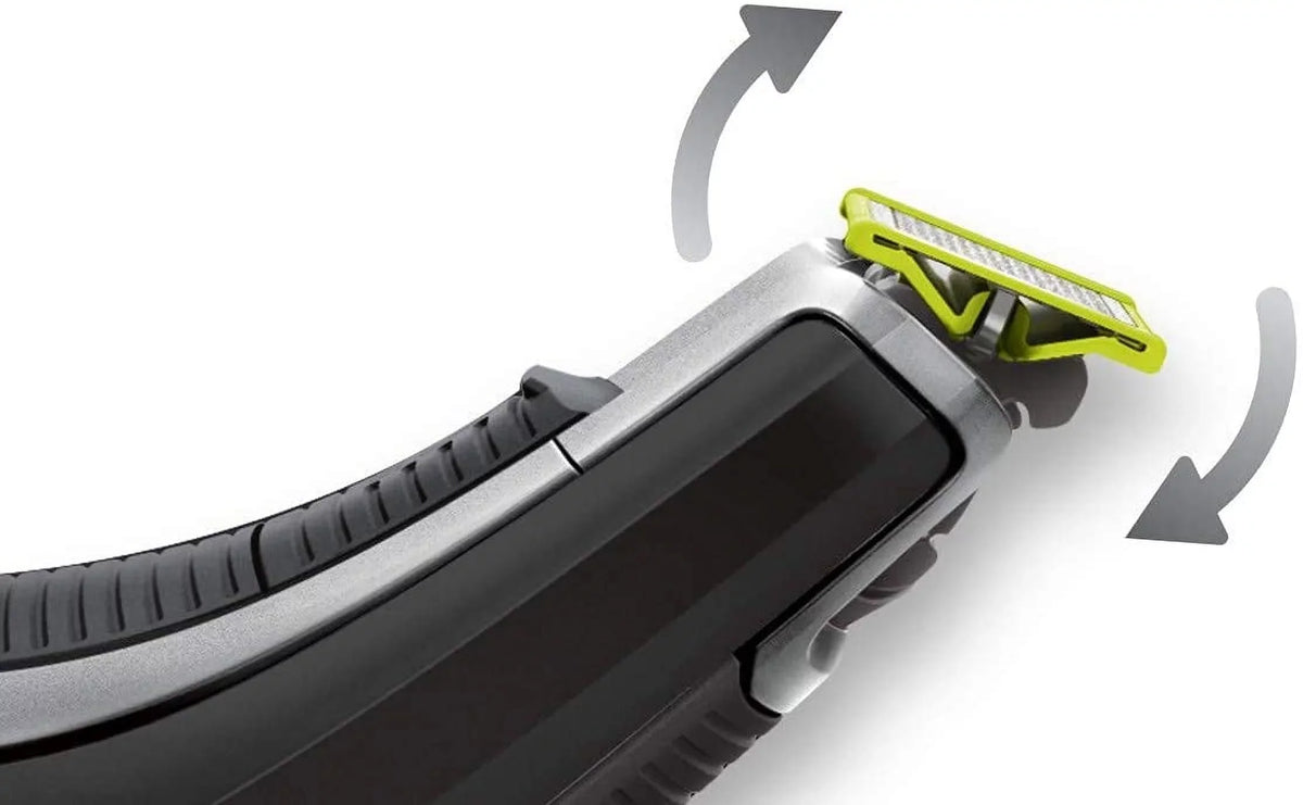 PHILIPS Norelco OneBlade Hybrid Styler Electric Trimmer & Shaver, QP6510 + OneBlade Body Kit, 3 Pieces, charcoal