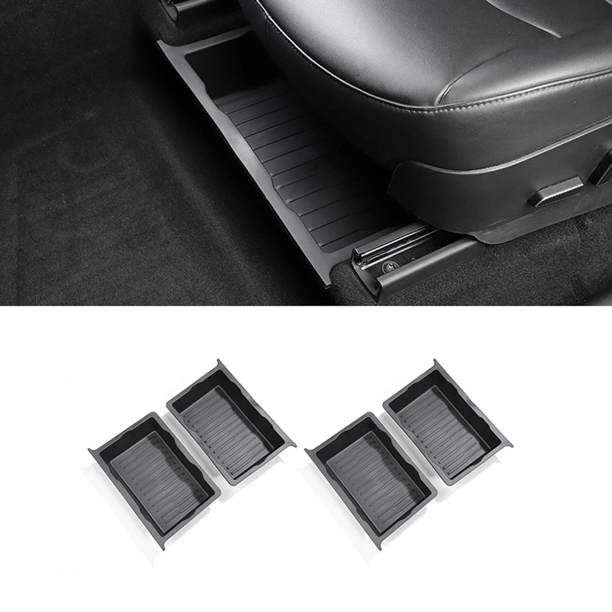 under Seat Storage Box Hidden Tray Durable Underseat Organizer Tray for Model Y