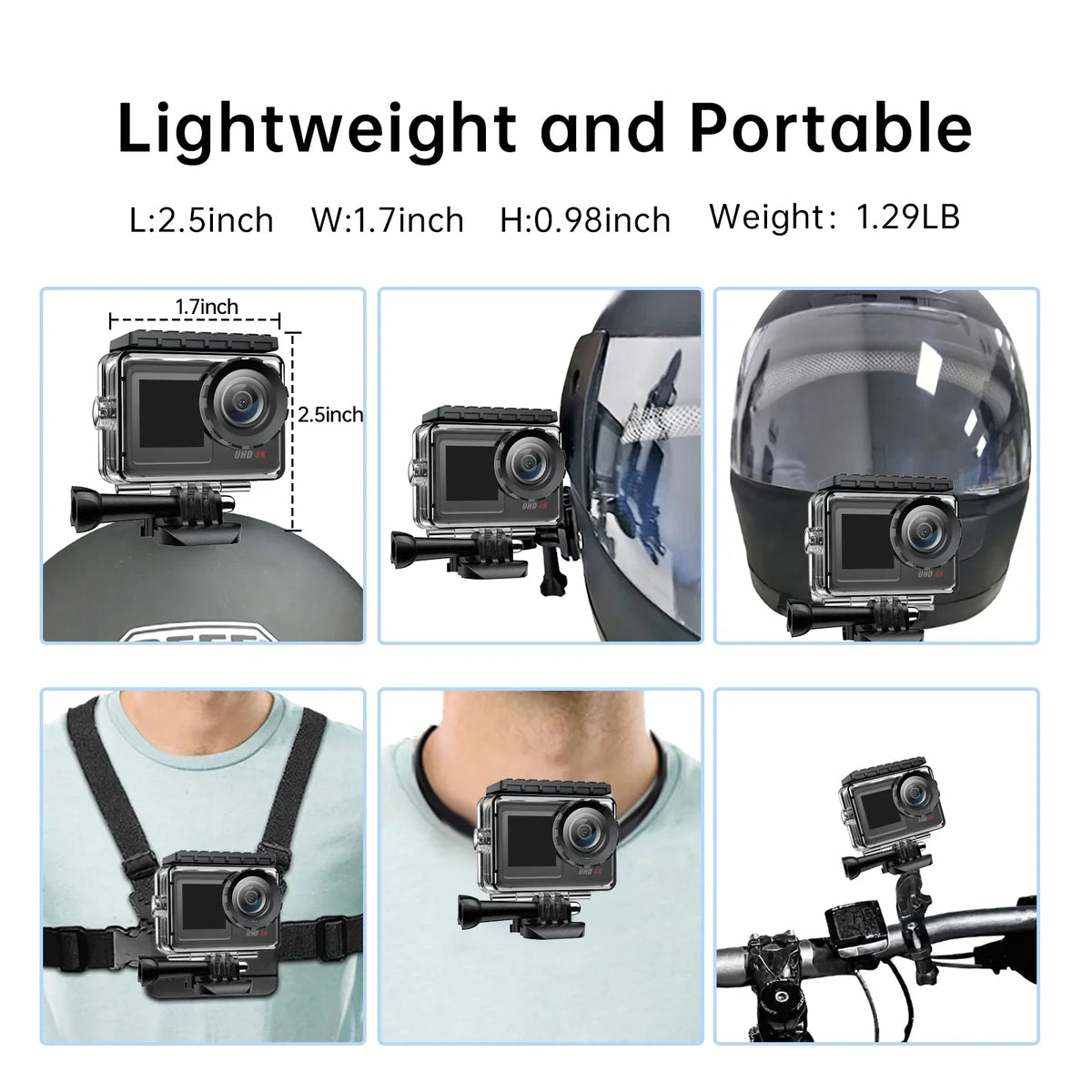 Campark 4K 30FPS Action Camera 20MP Sports Camera Waterproof Underwater Camera WiFi Touch Screen Vlog Camera GoPro Compatible Accessories Kits
