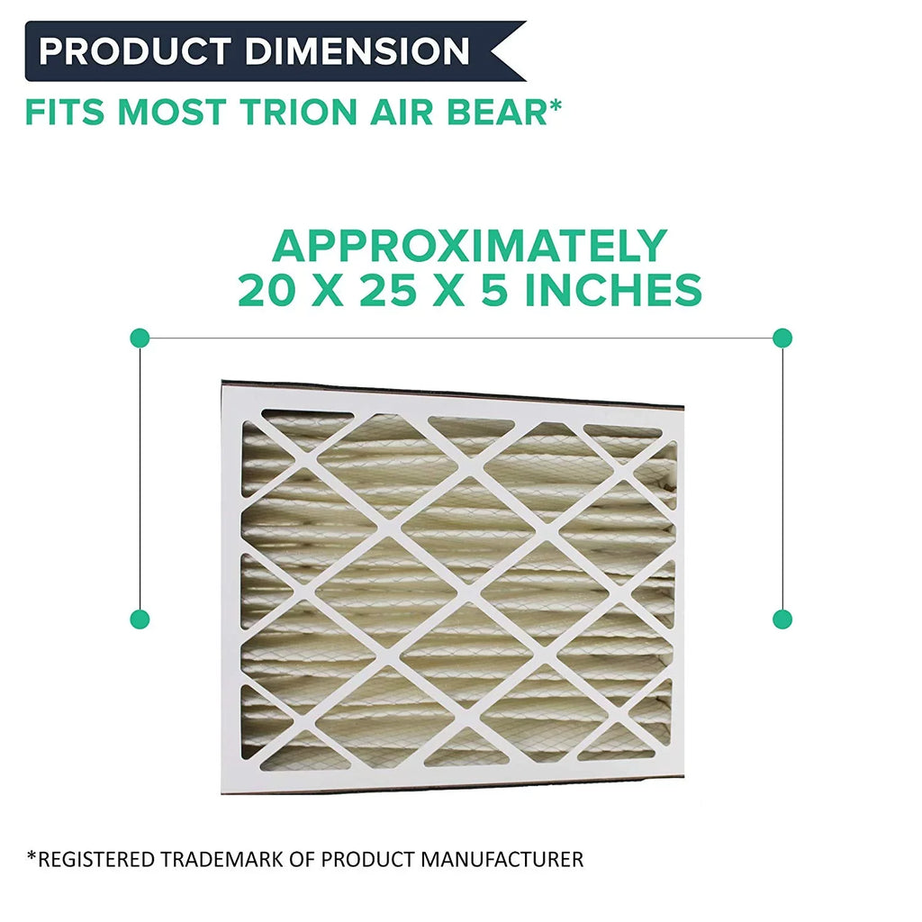 Trion Air Cleaner Filter,MERV 8,20x25x5",3PK  255649-102