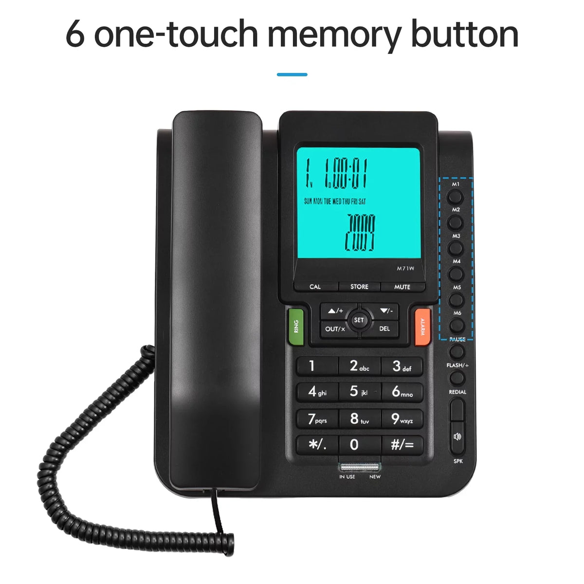 dark Bisofice Landline Phone with Hands Free, Redial, and Speed Dial for Business Hotel