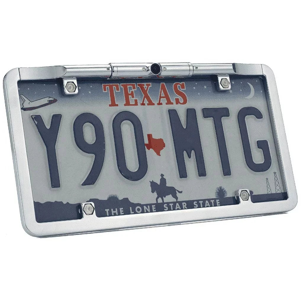 BOYO VTL275TJ - Ultra Slim Full-Frame License Plate Backup Camera with Active Parking Lines (Chrome)