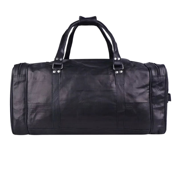 MaheTri 30" dark Leather Travel Duffel Weekender Bag Carry-on Overnight Bag Sports Duffel bag For men and Women