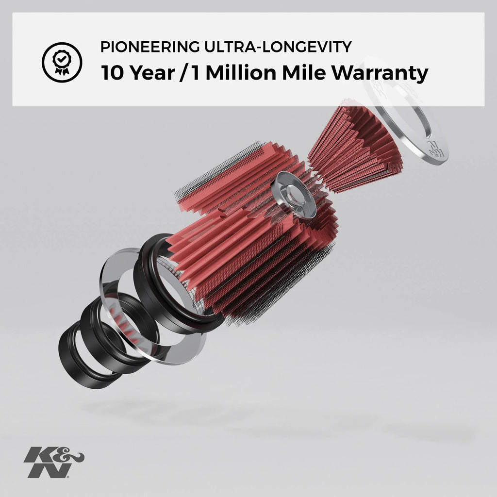 K&N Universal Clamp-On Air Filter: High Performance, Premium, Washable, Replacement Engine Filter: Flange gauge: 6 In, Filter Height: 7.5 In, Flange Length: 1 In, Shape: Round Tapered, RU-1041