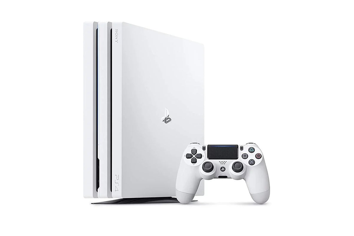 Pre-Owned  PlayStation 4 Pro 1TB Gaming Console White with Charging Dock Headset Bolt Axtion