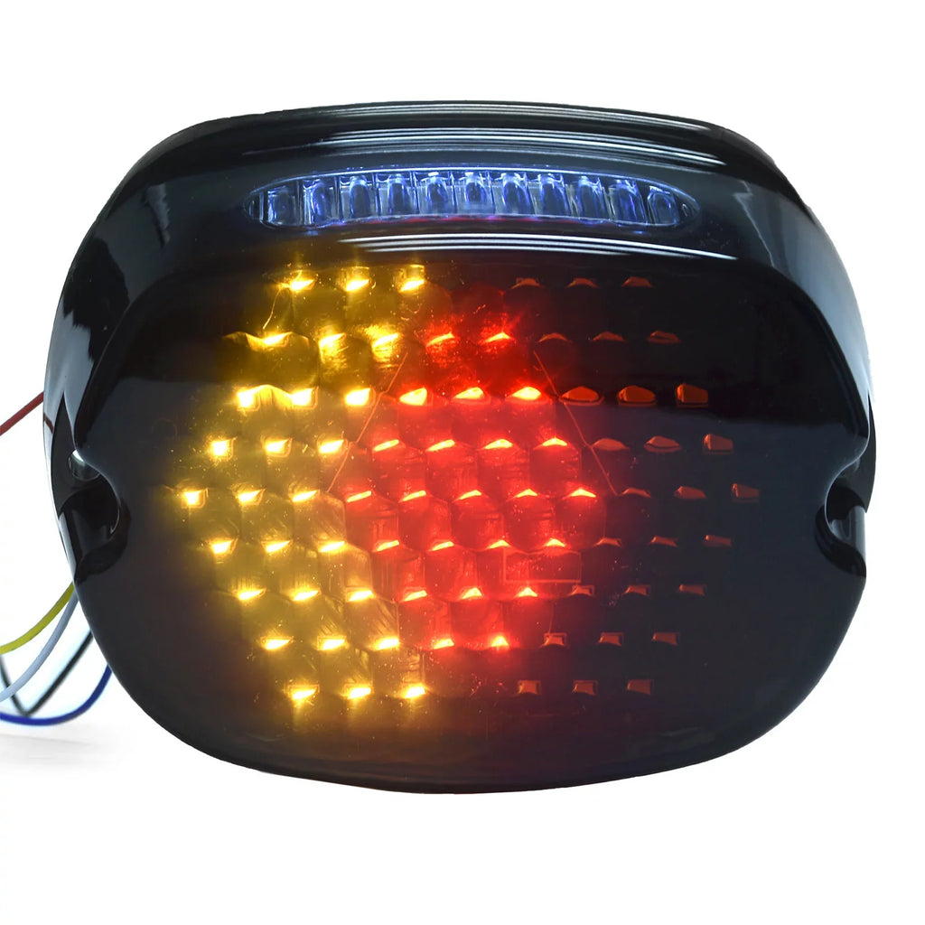 Krator Low Profile Smoke LED Tail Light Turn Signals Brake Light Running Light Compatible with Harley Davidson Ultra Classic Electra Glide CVO FLHTCUSE 2006-2013 - Fits Most 6-1/4" Round Headlights