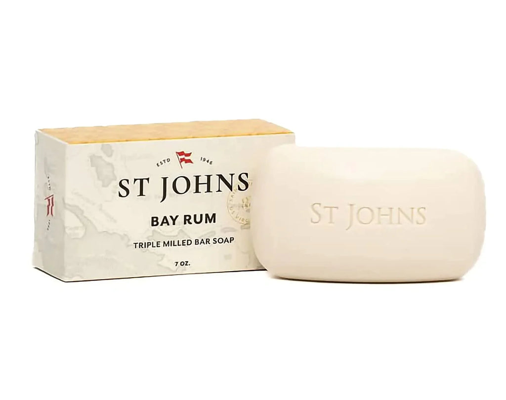 John Bay Rum Soap Bar , USA Made, Triple-milled Mens Soap Bar , Hydrating Bar Soap for Men with Olive Oil & Glycerine , Luxury Body Soap Bar for men , (7 oz Bar) Bay Rum 7 Ounce (Pack of 1). St