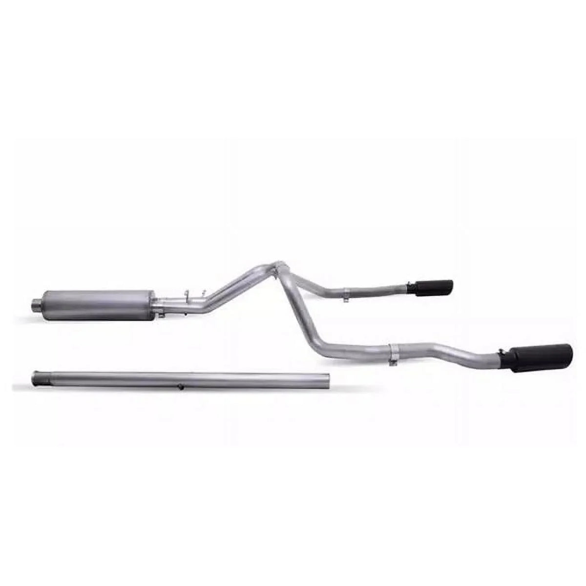 69550B ebony Elite Stainless Steel Cat-Back Exhaust System with Split Rear Exit for 2019  Ranger Crew Cab Pickup 2.3L 4 Cylinder