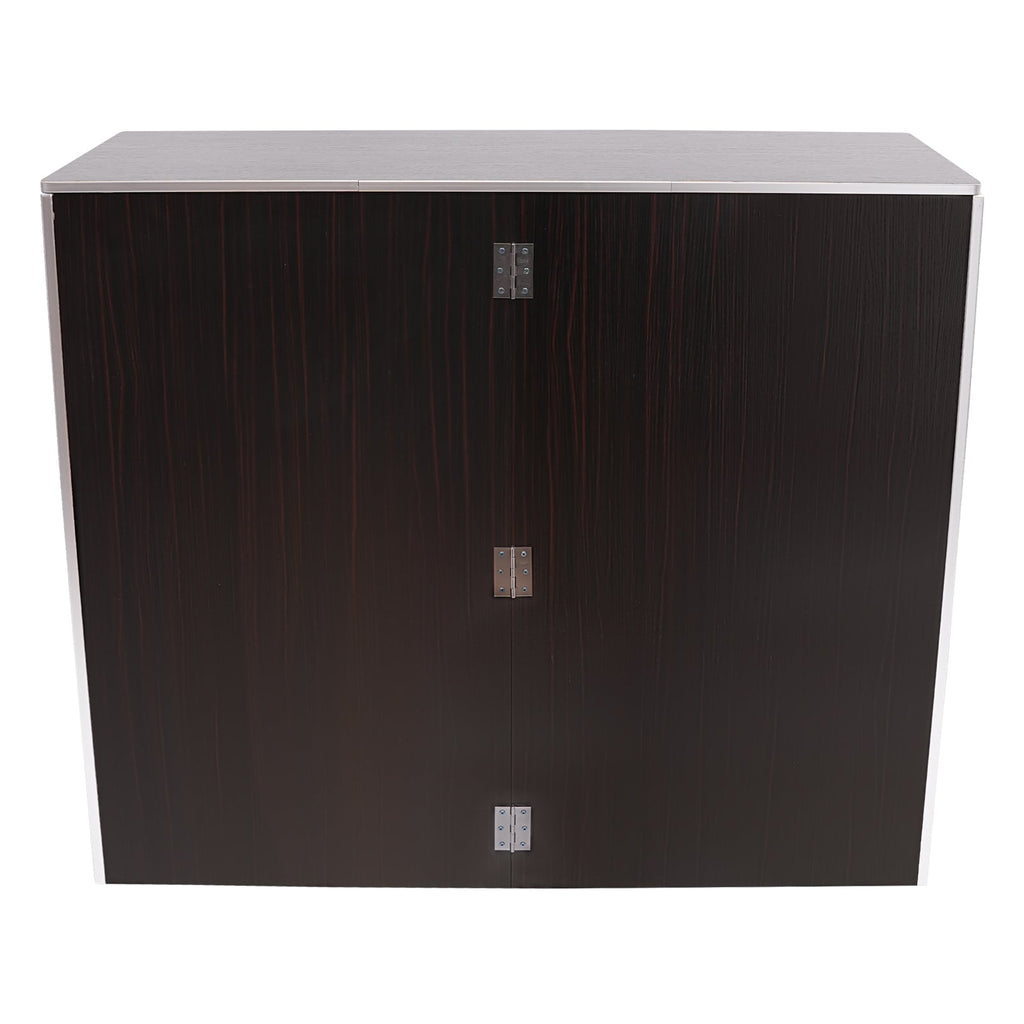 TOOL1SHOoo Portable Foldable Event bar Cabinet 19.5x47.75x42.75in charcoal Brown with Aluminum Edging