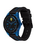Ferrari Men's Redrev ebony/Blue Silicone Strap Watch, 34mm Case