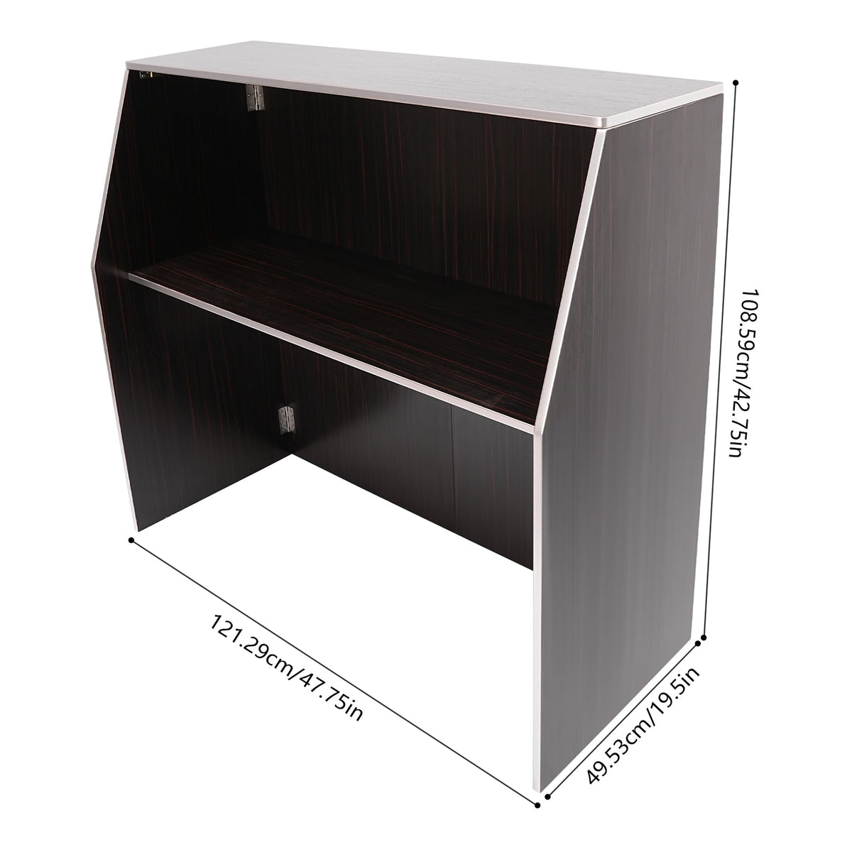 TOOL1SHOoo Portable Foldable Event bar Cabinet 19.5x47.75x42.75in charcoal Brown with Aluminum Edging