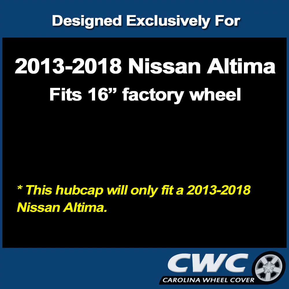 Premium Replica Hubcap for Nissan Altima 2013 - 2018 Replacement (SIngle Hubcap). CarolIna Wheel Cover 16-In