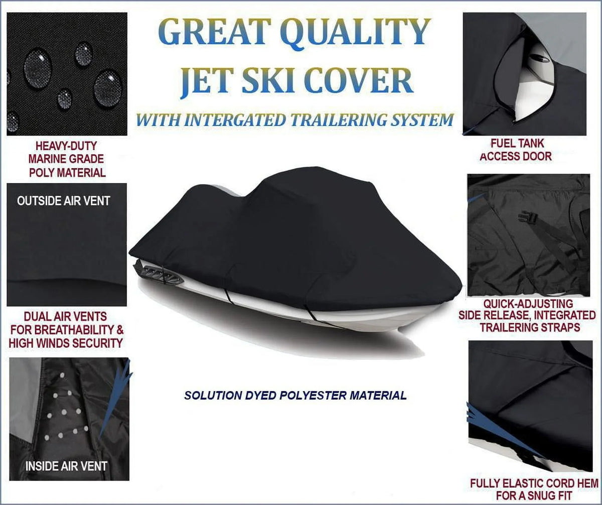 dark 600 DENIER JetSki Cover Compatible for Bombardier Sea Doo Sea-Doo GTX iS 260 2011 Watercraft Jet Ski PWC Cover