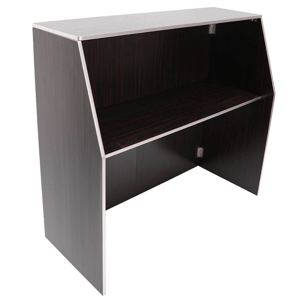 TOOL1SHOoo Portable Foldable Event bar Cabinet 19.5x47.75x42.75in charcoal Brown with Aluminum Edging