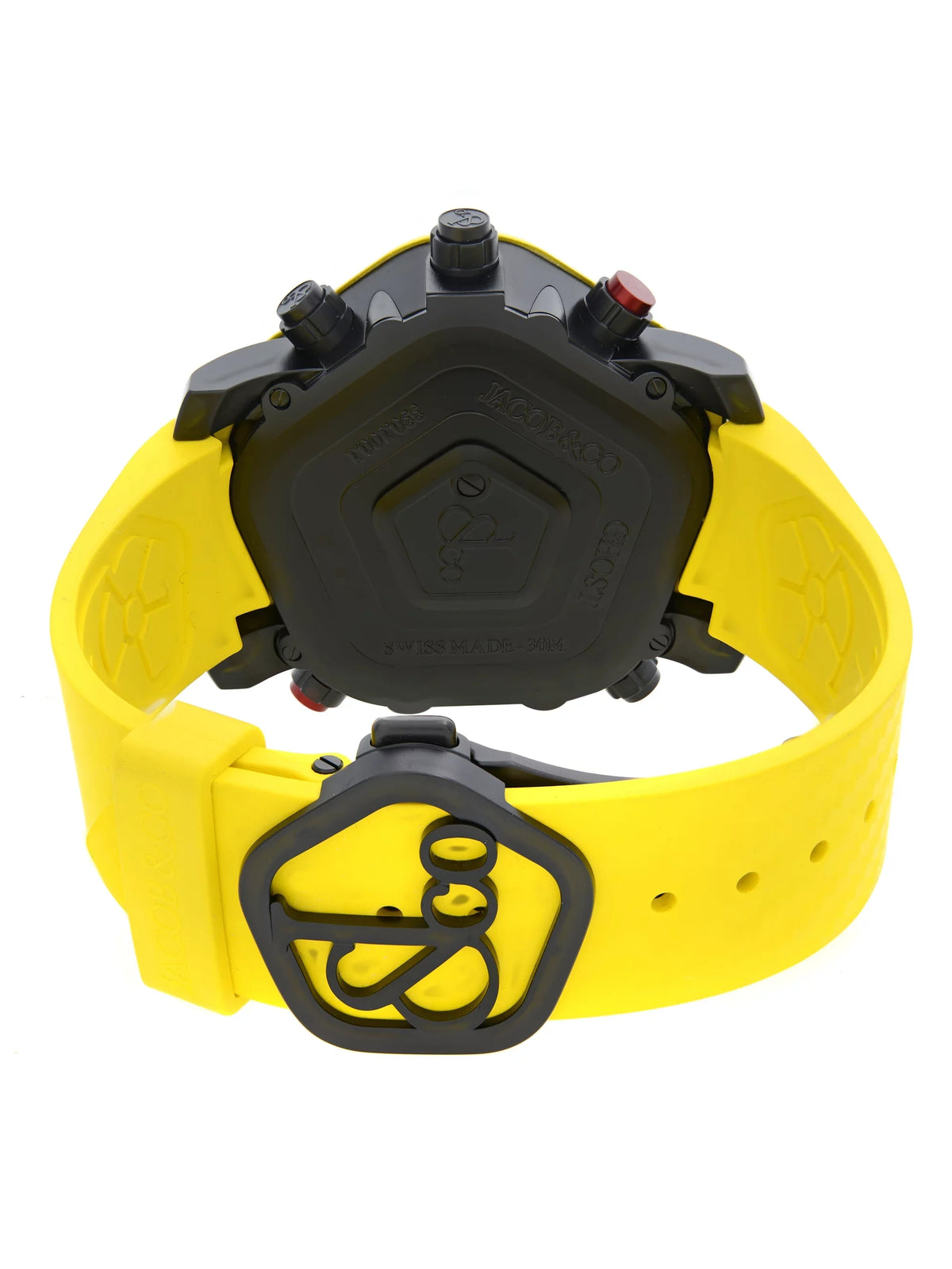 Ghost Steel Carbon Bezel Yellow Quartz Watch GH100.11.NS.PC.ANH4D. Jacob & Co
