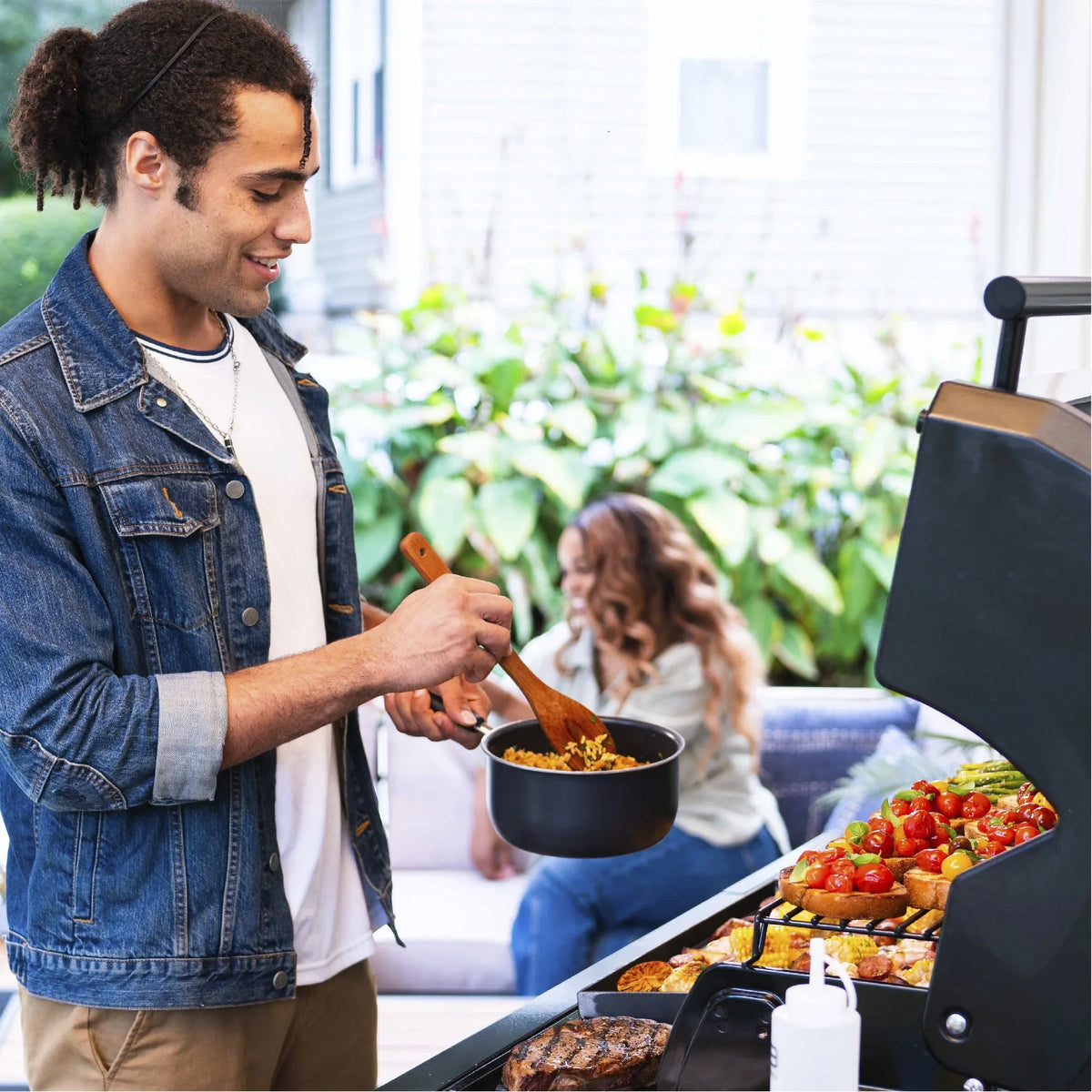 Char-Broil Pro Series™ 4-Burner Gas Grill and Griddle with Side Burner