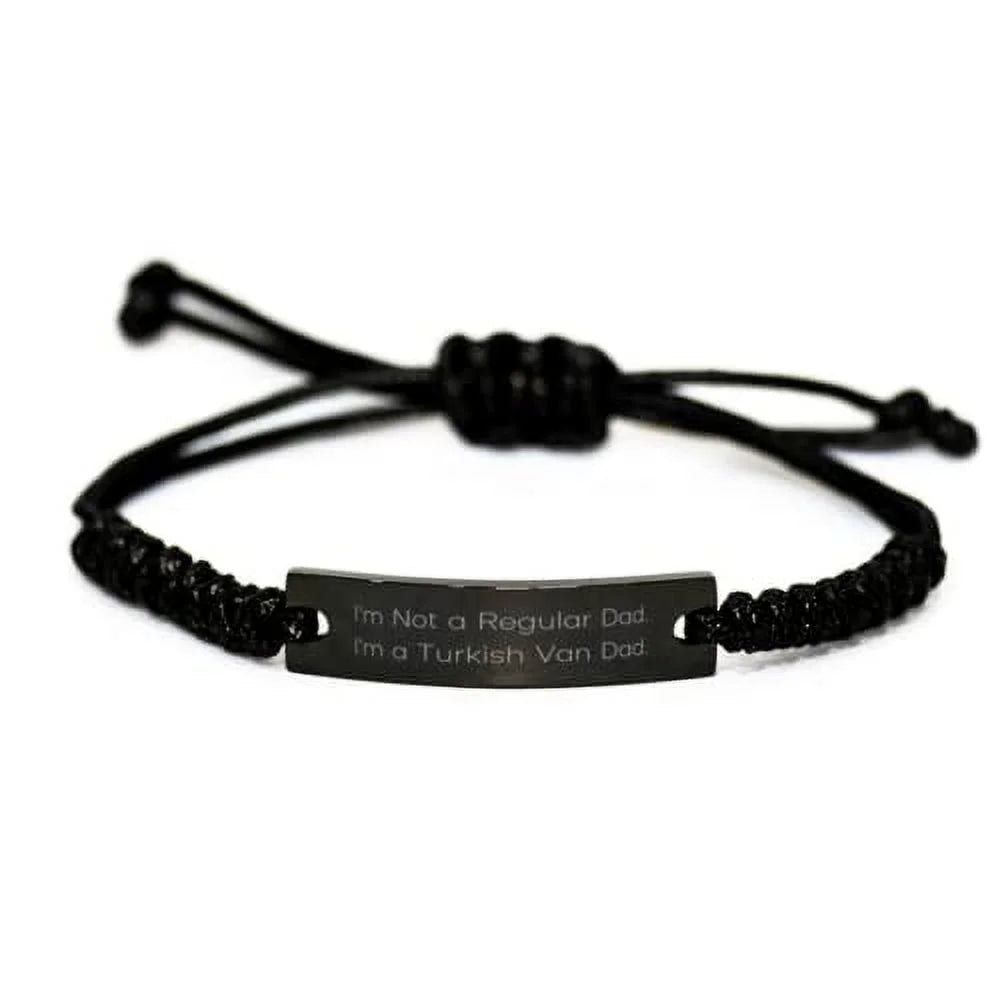 I'm a Turkish Van Dad, Funny charcoal Rope Bracelet for Cat Lovers from Friends. amangny Brilliant Turkish Van Cat, I'm Not a Regular Dad