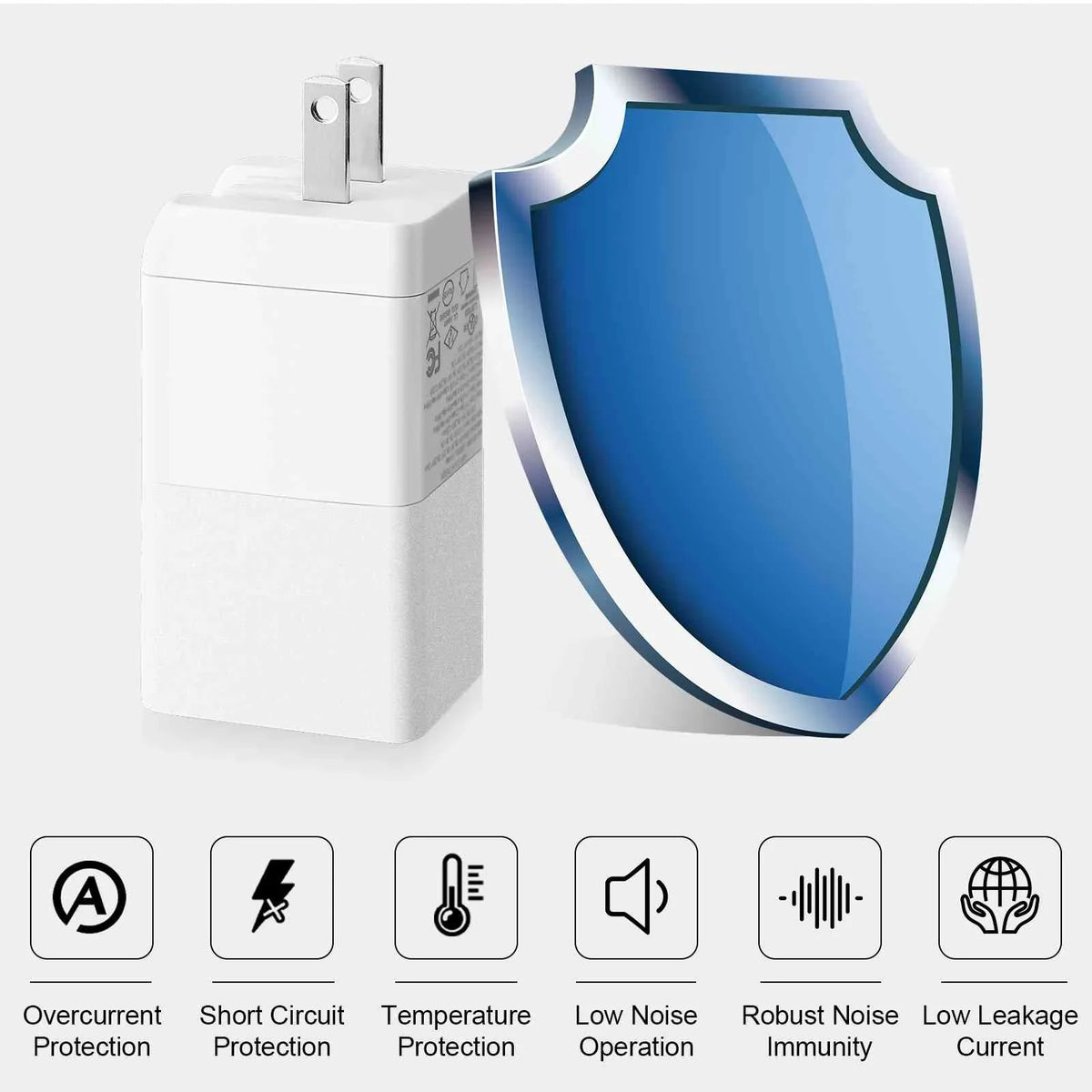 UrbanX 65W Fast Travel Charger with 3 Ports USB & Dual USB-C High-Speed Charging Compatible with HTC One A9/One M9/Desire Eye/Butterfly 2/One Remix, iPhone,  Galaxy, Google Pixel, MacBook